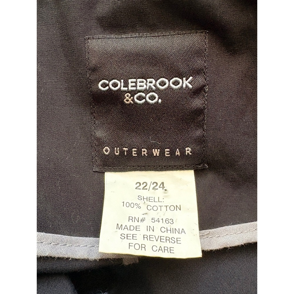 Colebrook & Co Outerwear Womens Black Button Front Lightweight Coat Sz 22/24 - Picture 4 of 9